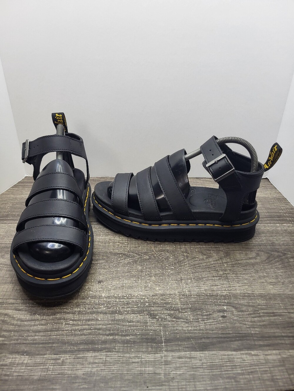 Dr. Martens Blaire Black Platform Slide Sandals 3 Straps Womens Size 8